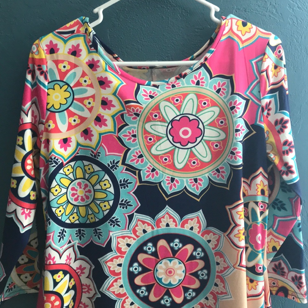 Medallion multicolored dress